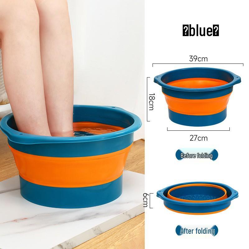 Portable Folding Foot Bath Basin with Lid for Home Massage & Insulation