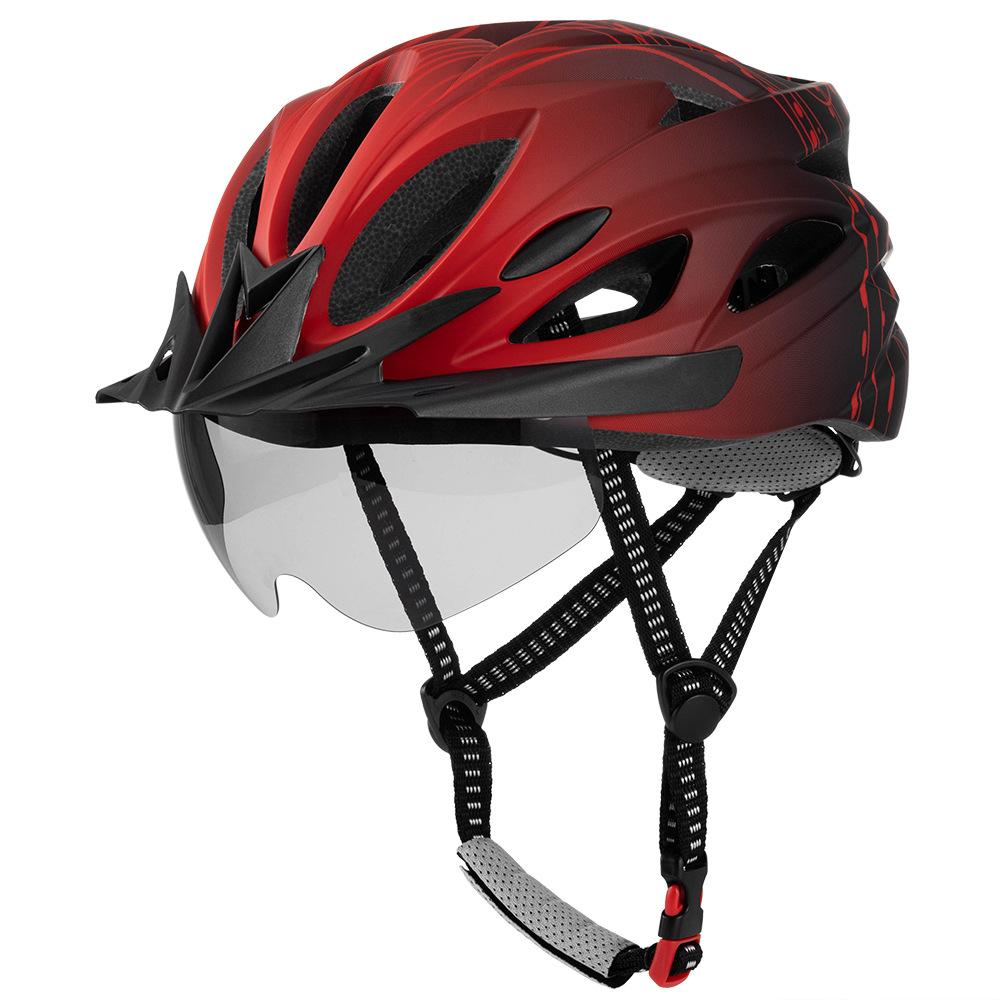 

New Style Adult Bicycle Helmet With Windshield Brim Breathable And Lightweight Road Bike Riding Helmet