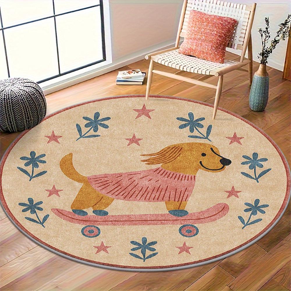 Cartoon Bear Imitation Cashmere Anti-Slip Floor Mat - Stain & Wear Resistant, Easy-to-Clean for Bathroom/Kitchen.