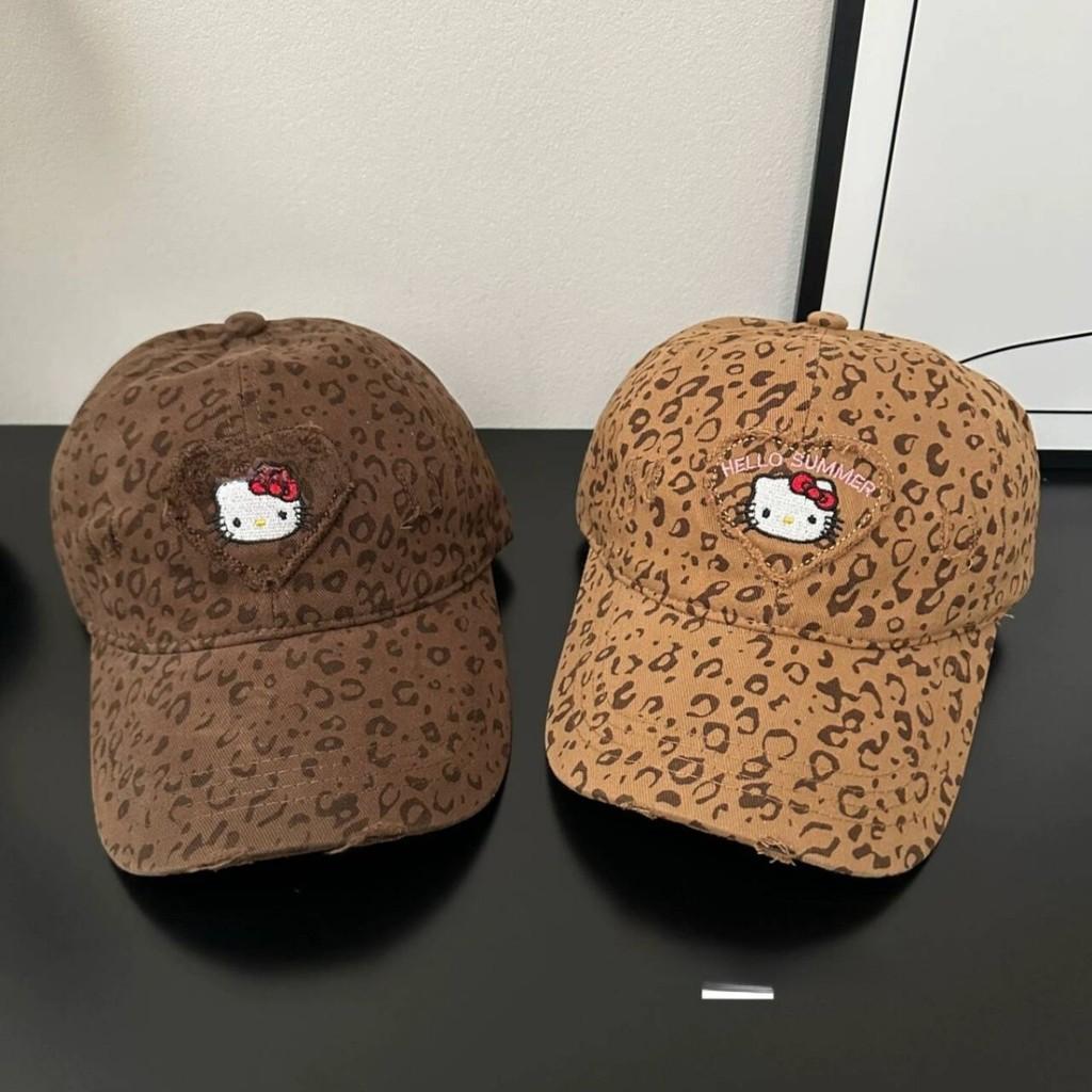 Cat Leopard Print Embroidered Baseball Cap With Adjustable Fit For Summer Sun Protection