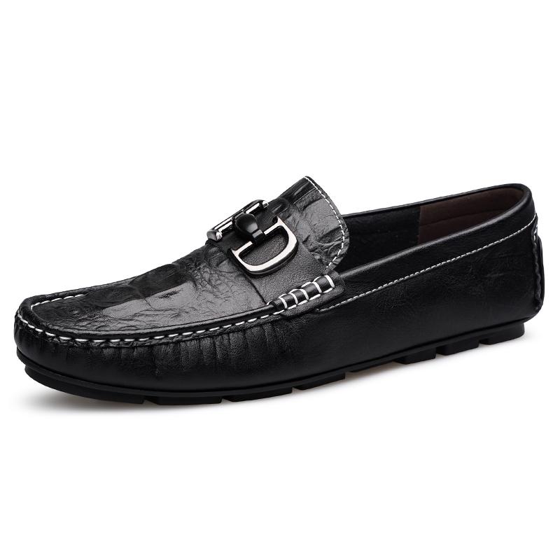 Fashion Man Walking Shoes Moccasins Genuine Leather Men Loafers Handmade Slip On Footwear Classic Business Shoes Breathable Male Flats