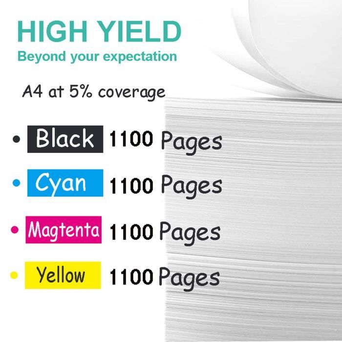 Licai 8x Cartouches d'encre Epson 405 405XL Compatible pour Epson Workforce Pro WF-3820DWF 4830DTWF 7830DTWF 7835DTWF Pro 7840DTWF