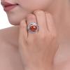Sterling silver carnelian gemstone ring, designer ring, orange gem jewelry, gift for birthday