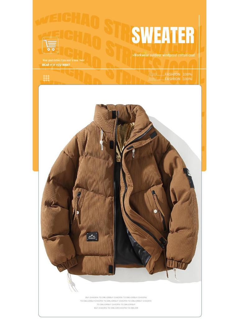 Men's Graphene Heated Cotton Coat – Windproof, Warm, Cold-Resistant Jacket for Autumn and Winter