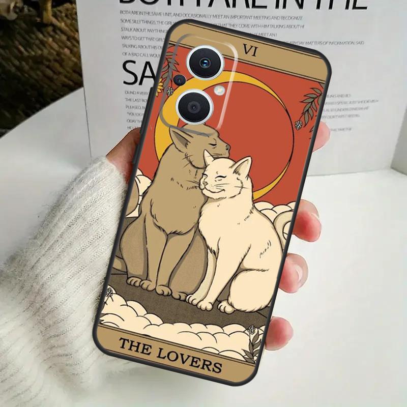 Katzen Tarot Hexerei Handyhülle Für OPPO Reno 8 7 Lite 8T 11 12 13 14 14F 10 Pro OPPO Find X8 X6 X5 X9 Pro Cover