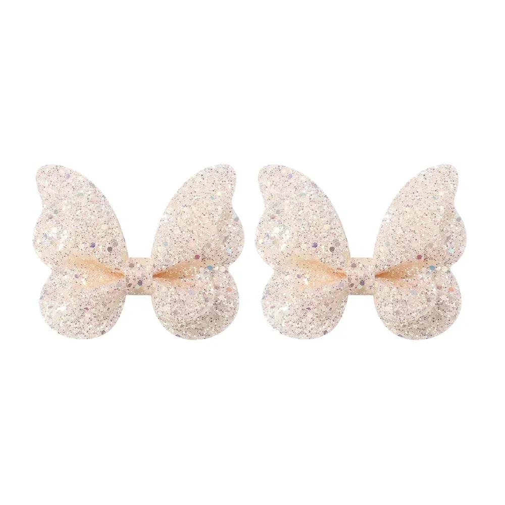 2/4/5Pcs Girls Cute Sequins Double Butterfly Hair Clip Bow Hairpins DIY Headwear Bow Decor Hairgrip Toddler Hair Accessories