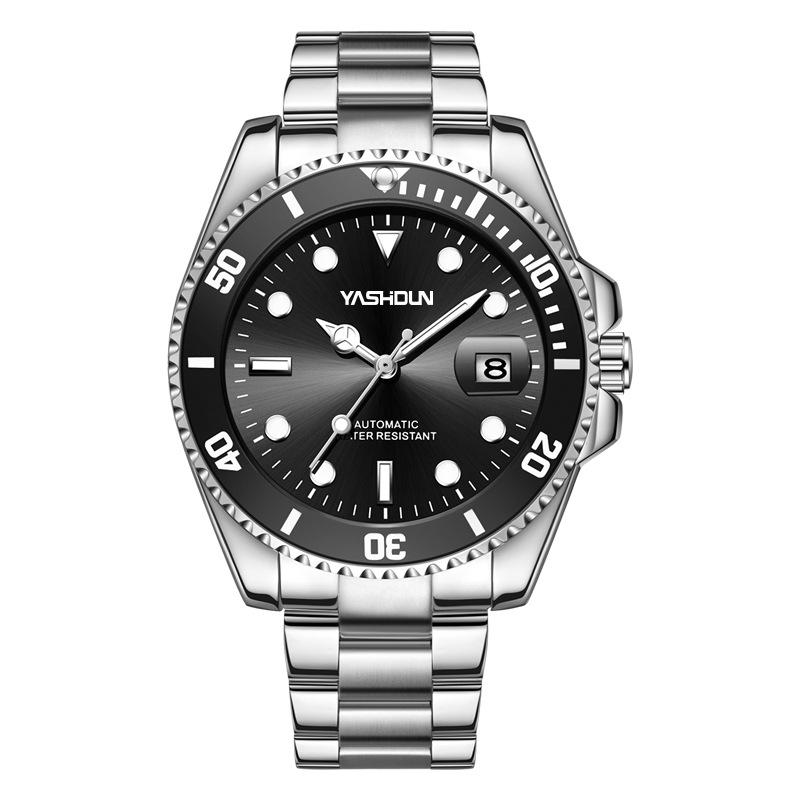 Men s Automatic Hollow Design Mechanical Watch - Classic, Waterproof, Luminous with Calendar, Steel Strap