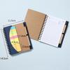 Cross Half-Circle Ruler Coil Notebook with Creative Tearable Sticky Notes and Kraft Paper