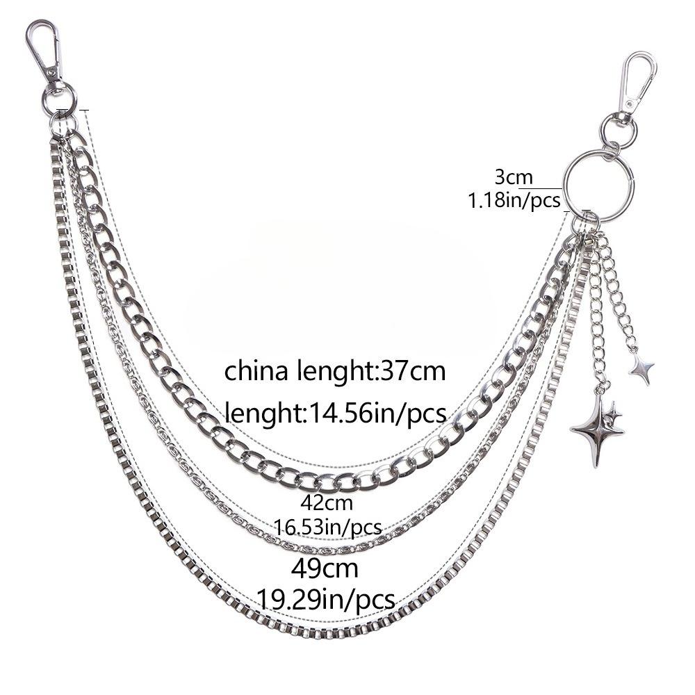 Fashionable Pants Chains, Personalized and Versatile, Multi-layer Four-pointed Star Pendants, Simple Accessories