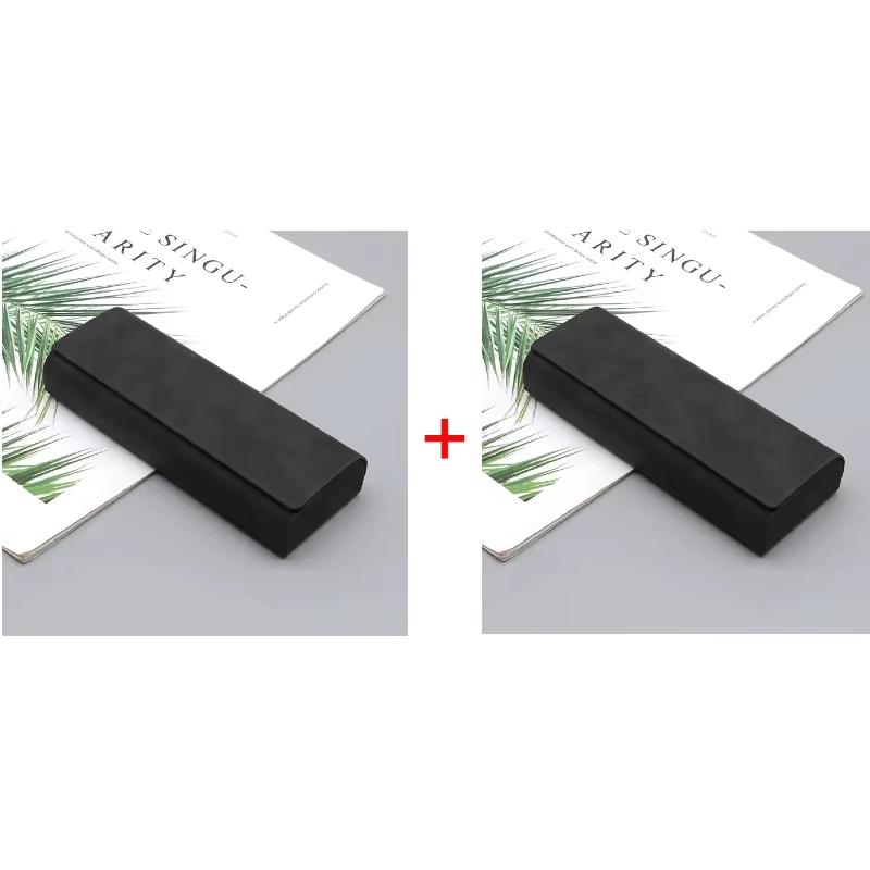 1/2pcs Simple Leather Eyewear Case Optical Retro Myopia Glasses Sunglasses Storage Box Fashion for Men and Women