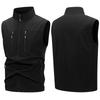 Men's Lightweight Softshell Vest with Zipper Pockets Windproof Sleeveless Jacket for Hiking Golf Outdoor Outwear Windbreaker