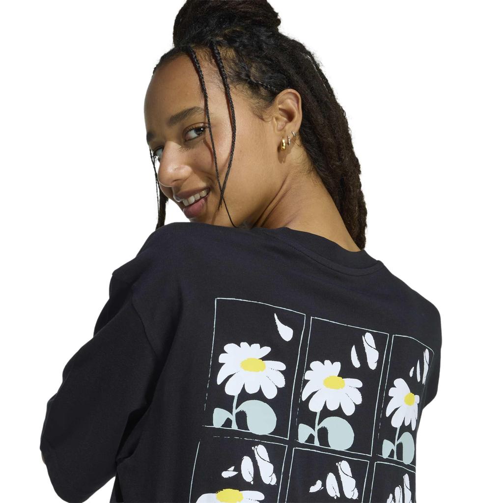 Adidas Short-Sleeve T-Shirt FLOWER Oversized Graphic Women's QD624 Black (KA5093) M