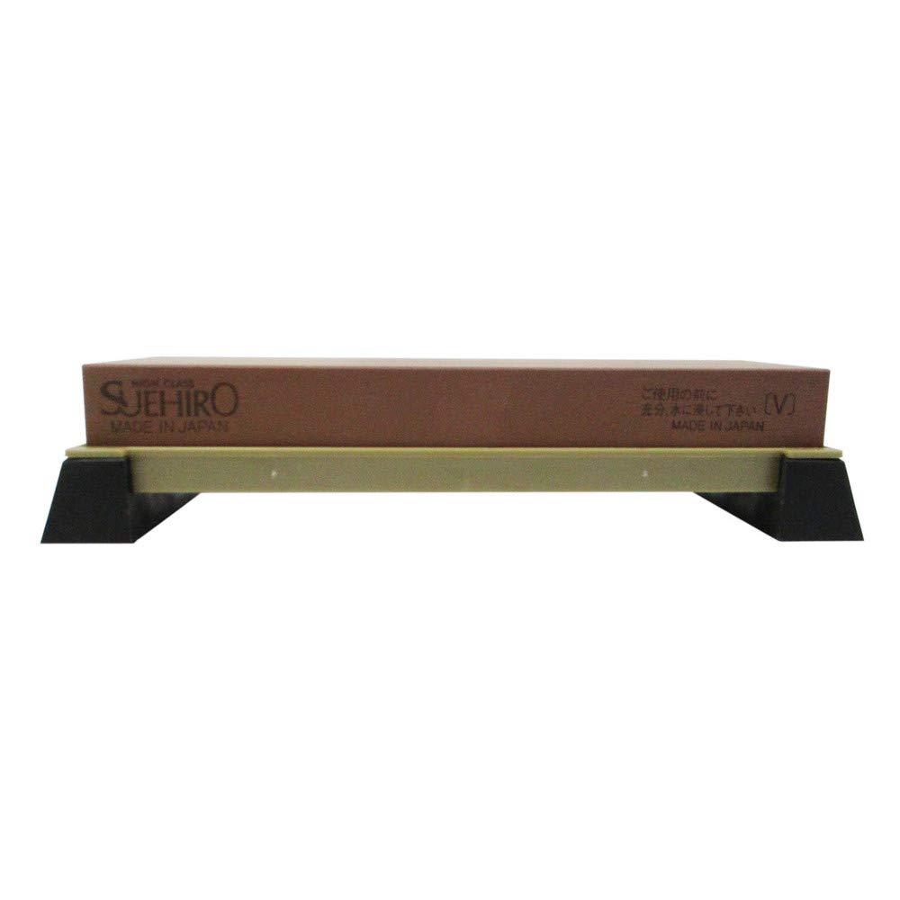 Suehiro SUEHIRO Medium Whetstone with Stand, Stainless Steel/Steel Dual-Use, WA#1000, No. 1004-RS