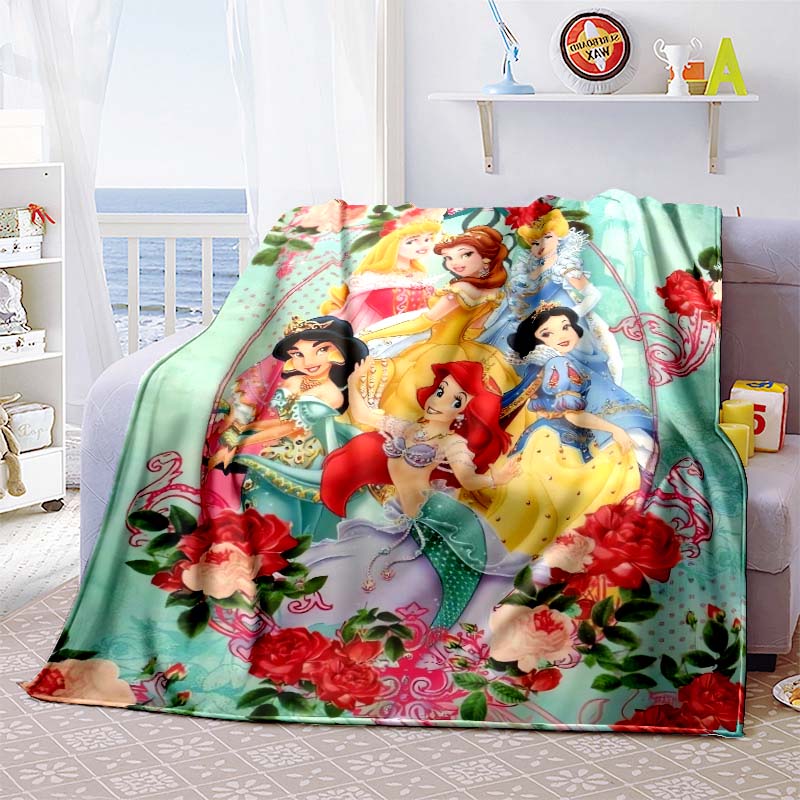 This exquisite 3D princess cartoon flannel blanket is suitable for beds, bedrooms, sofas, picnics, and can also be used as an ou