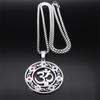 Yoga Meditation OM Symbol Necklace for Women Men Stainless Steel 7 Chakra Reiki Healing Buddhist Chain Jewelry Collier N9721S01