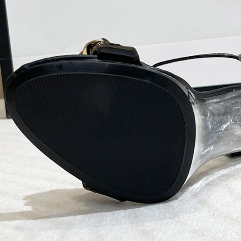 Женские пикантные сандалии на высоком каблуке с металлической пряжкой на шпильке — фото 10