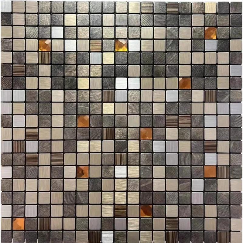 3D European Smooth Metal Mosaic Wall Sticker Self-adhesive Tile Kitchen Bathroom Bar Living Room TV Background Wall Decor Stick