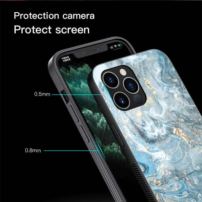 Luxury Marble Pattern Glass Case For Apple iPhone 13 Pro 11 14 12 7 8 Plus SE 2022 XR X XS Max 6 6S Tempered Phone Cover