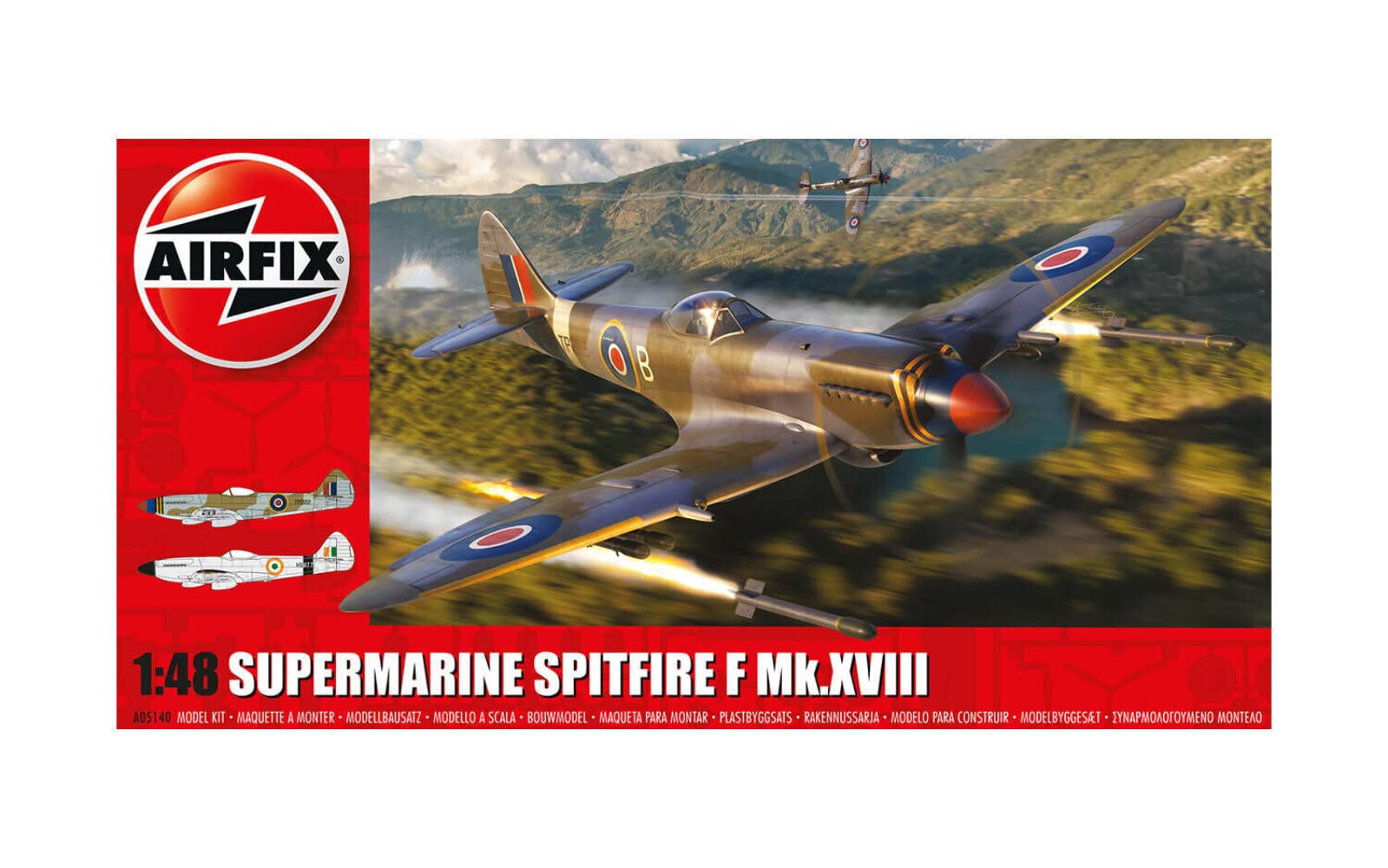 

Airfix Масштаб Королевские ВВС Supermarine Spitfire Пластиковая модель X5140 1/48 Mk.18 (Формованный цвет)