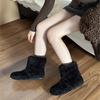 Snow Boots Women's Internet Celebrity Lamb Wool Cotton Shoes Inner Height Increase Fairy Thickened Velvet Short Boots 2025 New Winter