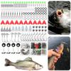 170pcs Fishing Accessories Kit with Fishing Box Fish Hooks Swivels Sinkers Outdoor Fishing Accessories Set Gift for Men