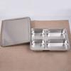 Stainless Steel Divided Lunch Box with Lid Lunch Container Fast Food Plate  Kitchen Tableware
