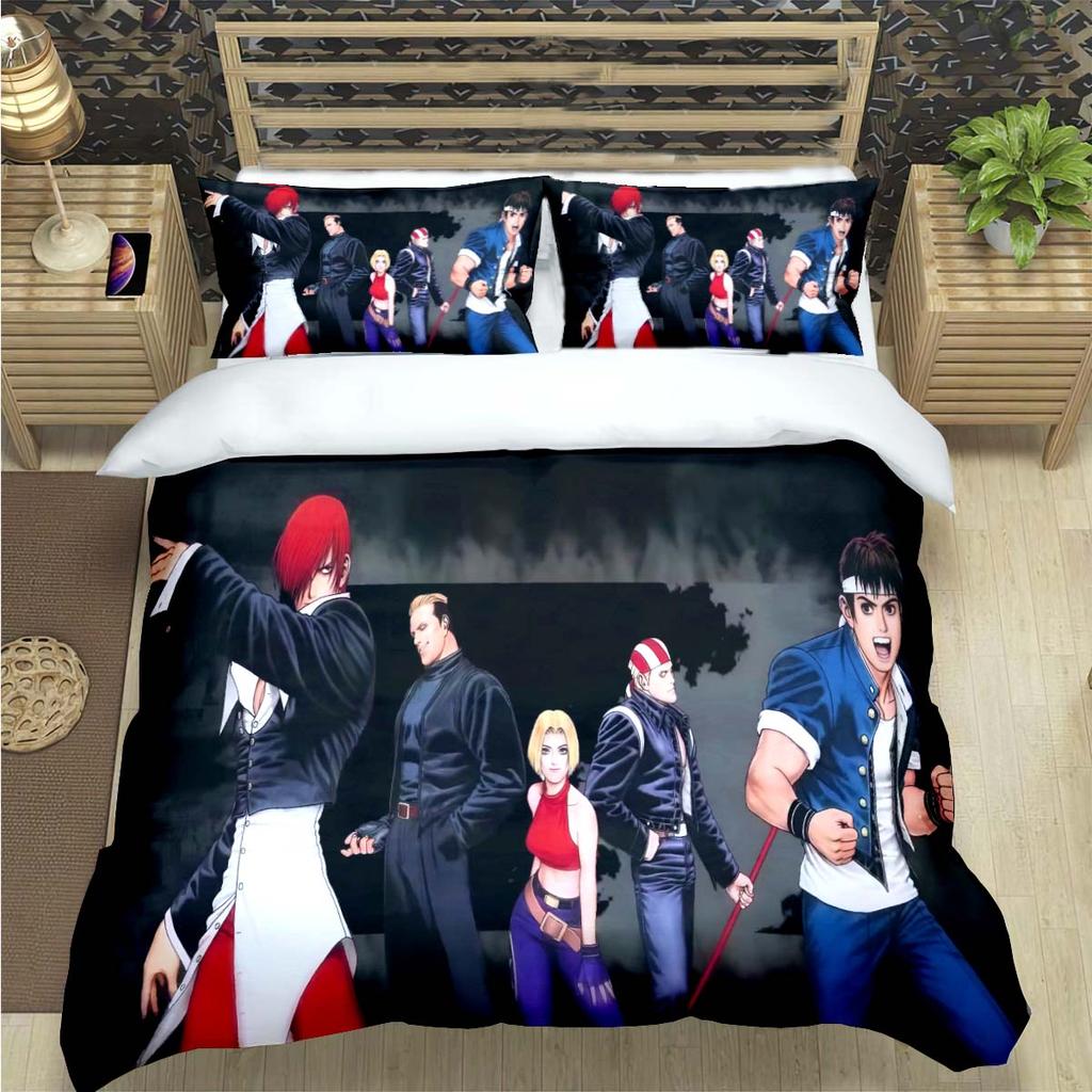 Heißes Spiel The King of Fighters Druck Bettwäsche Set Bettbezug Decke Bett Jugend Kinder Mädchen Jungen Geschenk