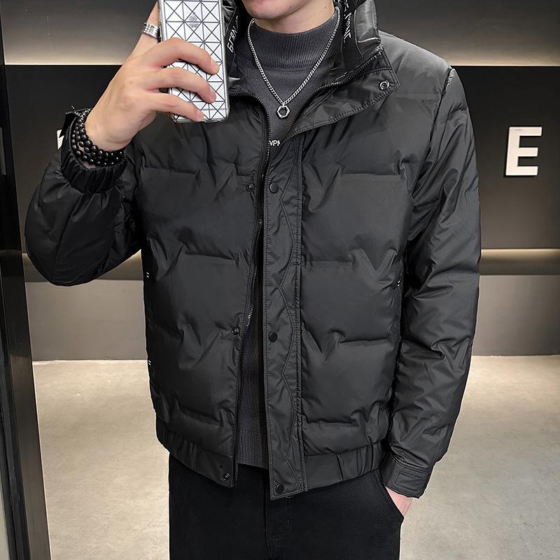 Down Jacket Men's Winter New Men's Stand-up Collar Youth Solid Color Fashion Versatile Coldproof Warm and Light Jacket