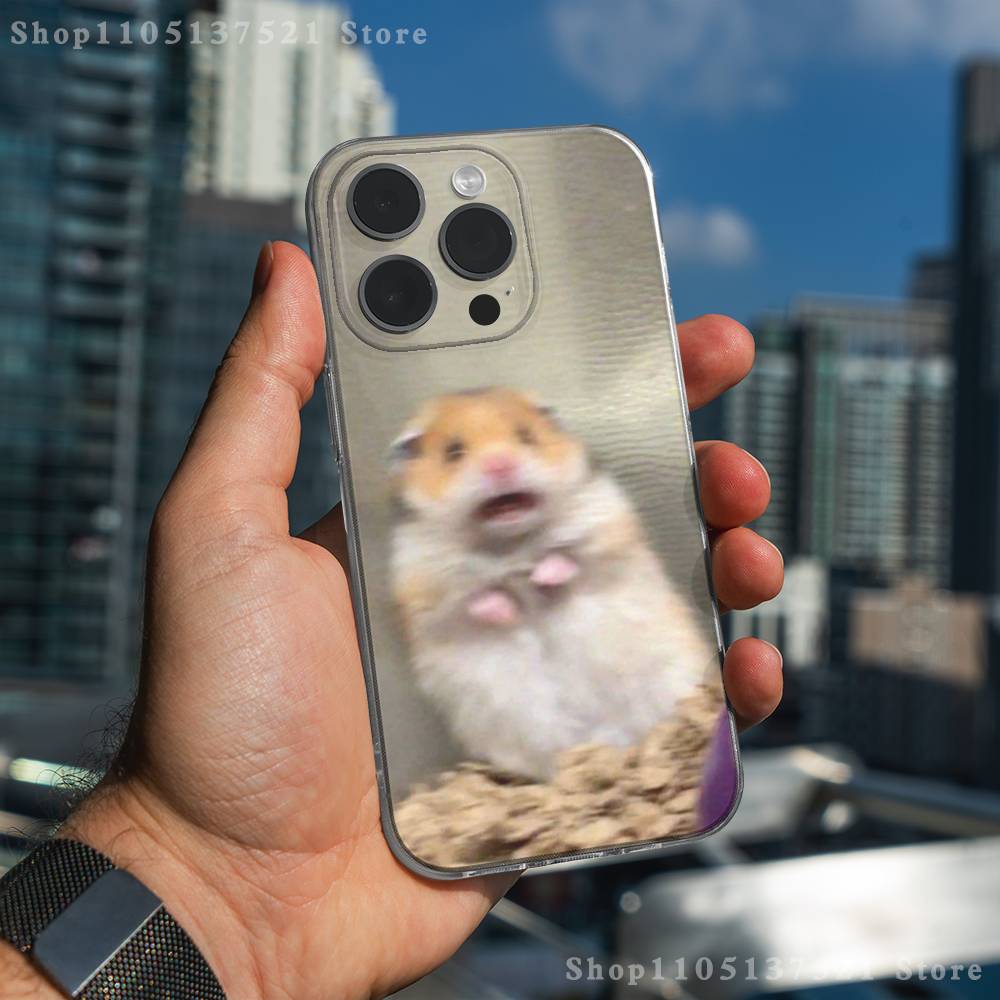 Cute Animal Hamster Phone Case For iPhone 17,16,15,14,13,12,11 Pro,Max,Plus,X,XS,XR,SE4,E Mini Transparent Soft Cover