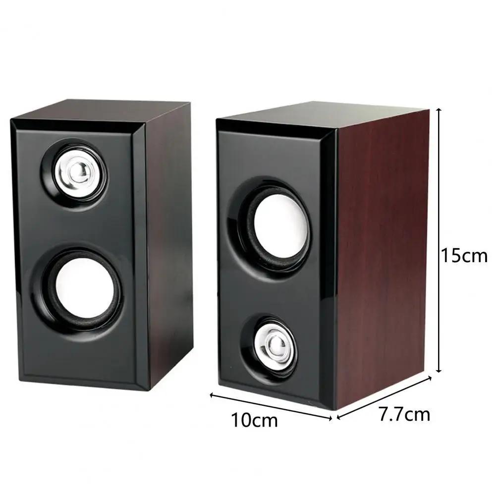 Computer Speakers USB Wired Wood Speakers Bass Stereo Subwoofer Sound Box 3.5mm AUX Input USB Power For Desktop PC Smart Phone