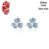 Sterling Silver Iris Flower Stud Earrings for Women, Elegant 2025 Design, Pure Silver Accessories