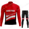 Austria National Winter Cycling Jersey Bib Set MTB Bike Clothing Ropa Ciclismo Thermal Fleece Bicycle Clothes Cycling Wear