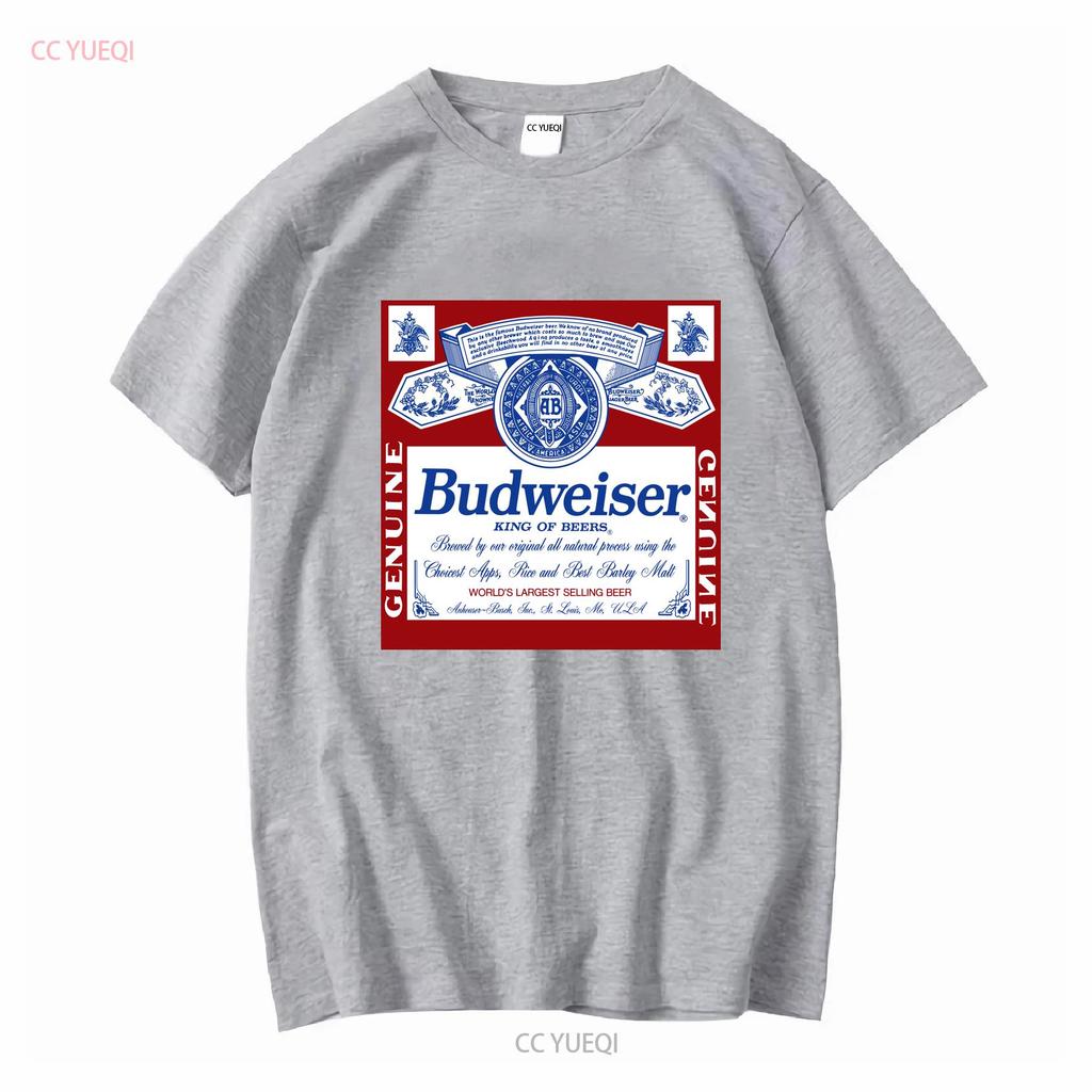Officially Licensed Budweiser T Shirt Vintage Washed Designer Clothes Streetwear Casual Unisex Breathable Slightly Stretched