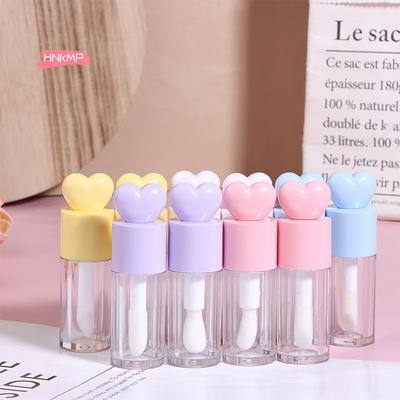 4ml Niedliche Herzform Lippenstift-Tuben Klar DIY Zylindrische Lippenbalsam-Tuben mit Applikator Nachfüllbare Niedliche Kreative Lippenstift-Flasche