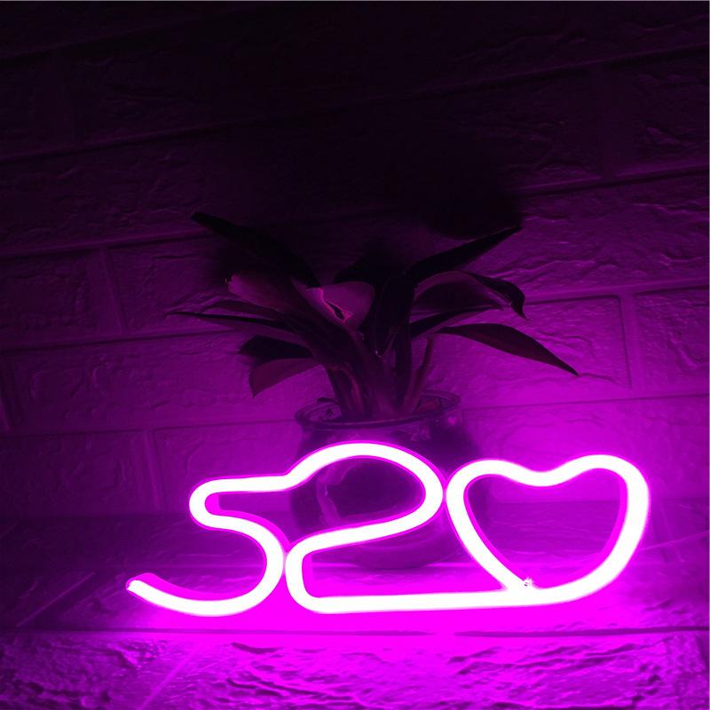 

Heart & Star LED Neon Moon Light Warm White