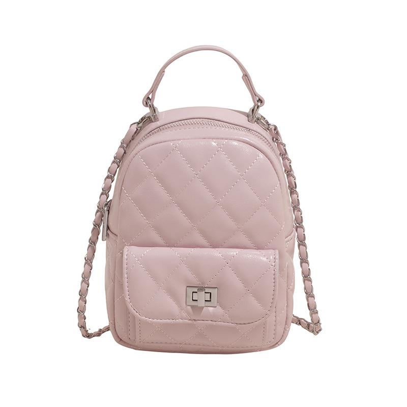 Summer Hot-selling Korean Foreign Style Small Fragrant Style Rhombus Multi-back Small Bag Women's Fashion Versatile Chain Backpack