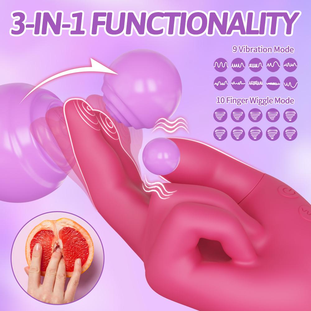 Wiggle Finger Vibrator for Women Sex Toy Insert G-Spot Vagina Vibrator Heating Vibrators Female Masturbator Clitoris Clit Stimulator Magnetic Charging