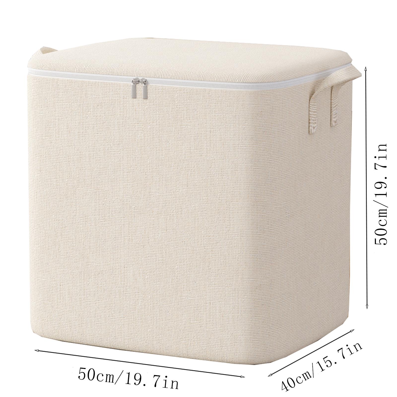 

Складная сумка для хранения большой вместимости из хлопка и льна, органайзер для хранения одежды, одеял, подушек, для поддержания порядка в спальне, общежитии, экономии места