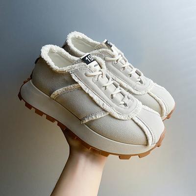 Forrest Gump Shoes  Spring New Round Head Small Fragrance Sports Women's Shoes Korean Version Canvas Breathable Casual Shoes