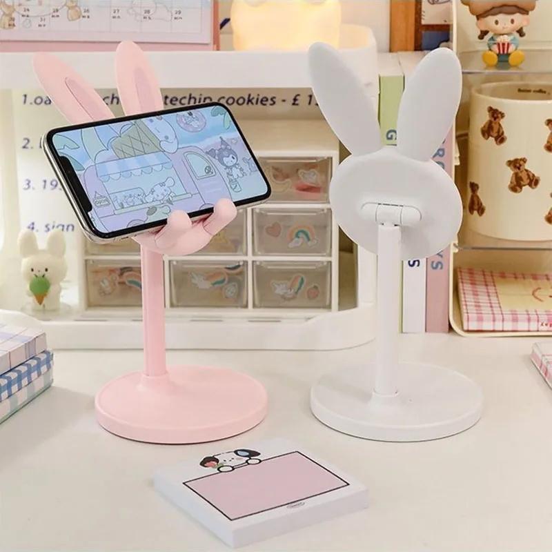 1PC Cute Rabbit Mobile Phone Stand Desktop Can Be Lifted And Adjusted Desktop Lazy Person Selfie Watch Drama Support Bracket