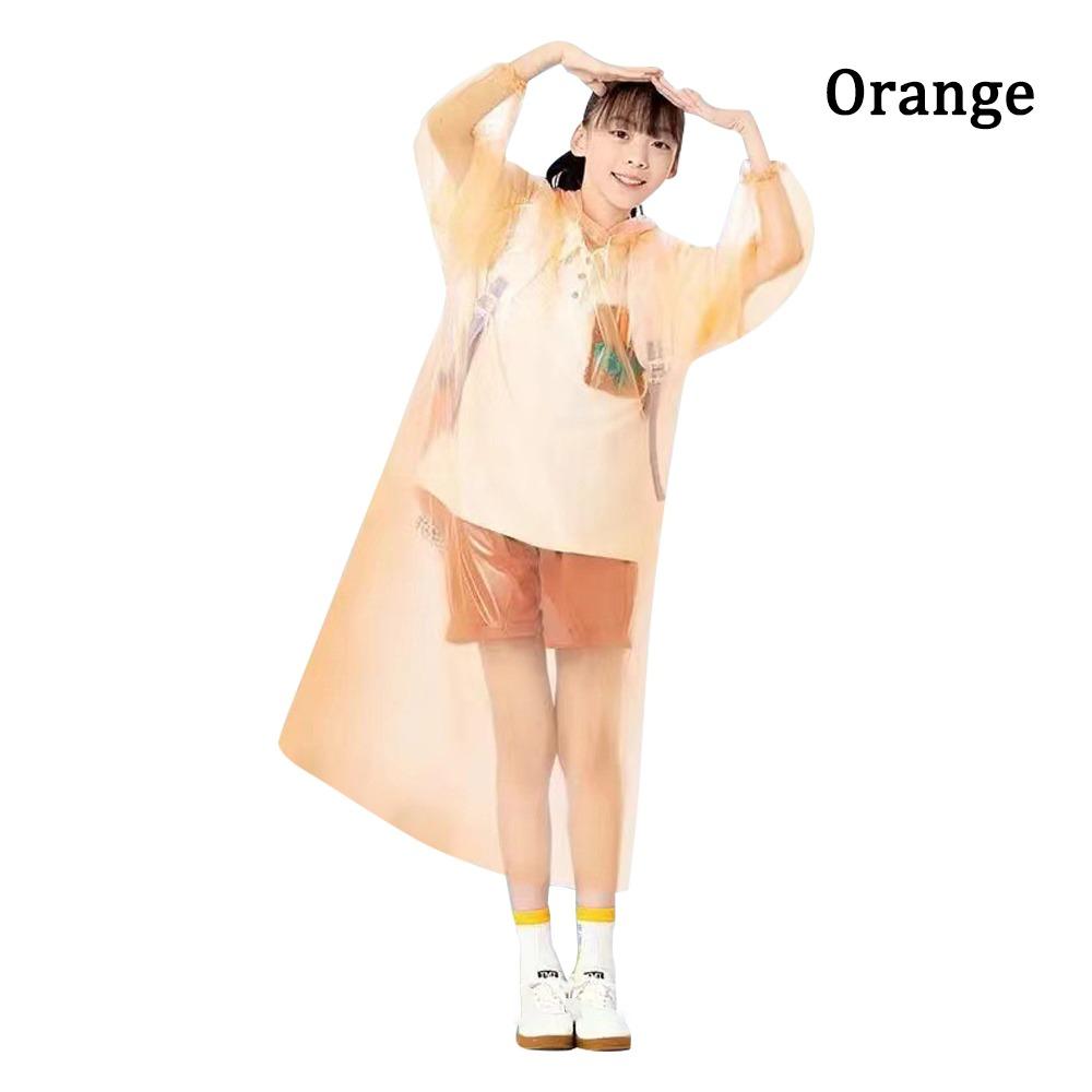 

Детский дождевик для путешествий, вакуумная компрессия, многоразовый пончо, новая дождевая экипировка, для улицы оранжевый