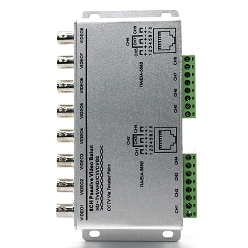8-CH UTP 720P/1080P HD Passive Video Balun Transceiver,BNC To Cat5/5E/6 RJ45(T568B)UTP Cable Converter Video Transmitter