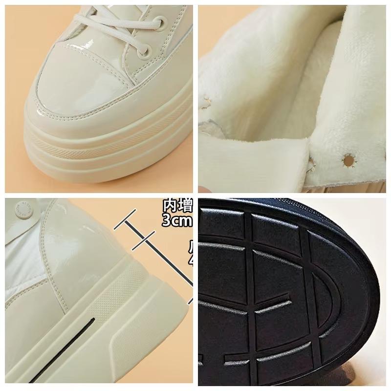 Fashion 9cm New Down Genuine Leather Women Snow Ankle Booties Platform Wedge Hidden Heels Warm Women Autumn Spring Casual Boots Shoes