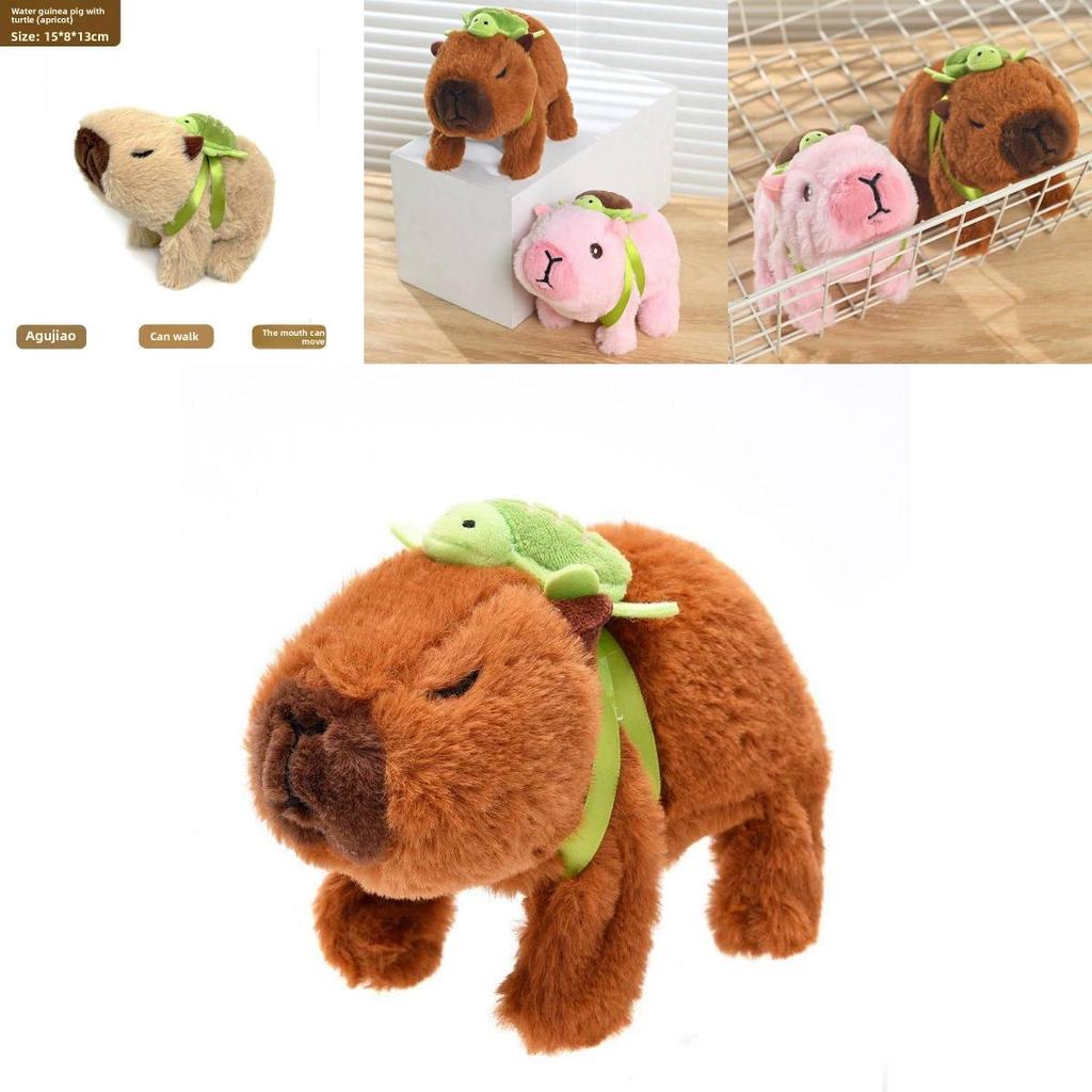 Cute Capybara Plush Toy With Walking Sound Features For Kids Playing And Gift Giving