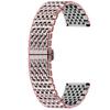 [Kai Tian] Brățară de ceas cu 9 rânduri din oțel inoxidabil 20mm 22mm Bandă de ceas pentru bărbați Femei Curea conică Metal lustruit Cataramă cu deployare (Argintiu Rose Gold,