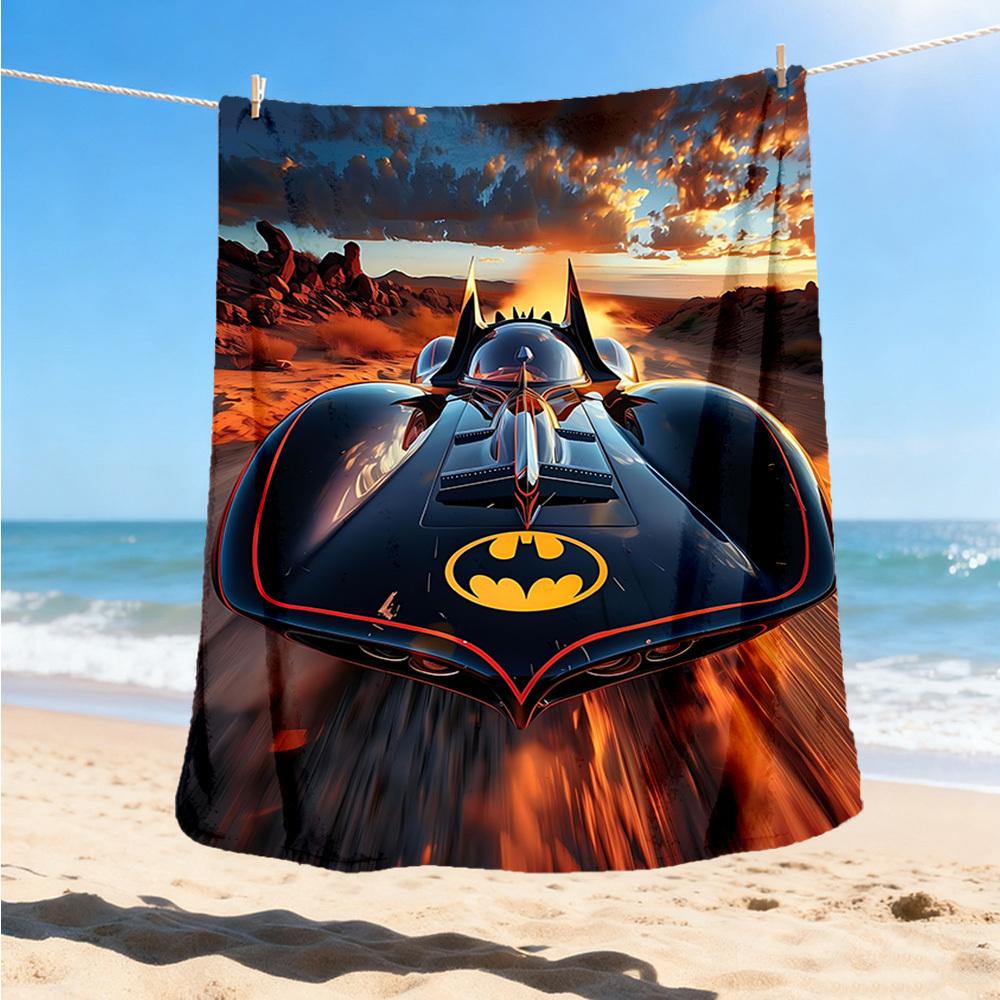 1pc Batman Car Outdoor Flannel Throw Blanket Soft, Lightweight & Warm for Sofa, Office