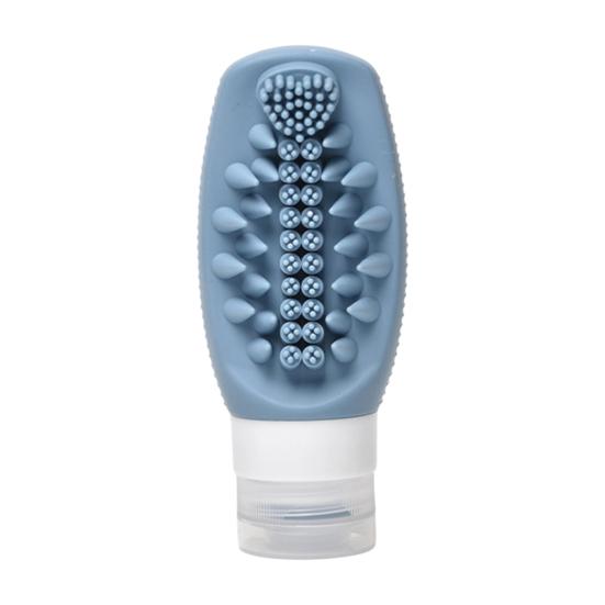

90ML 2-In-1 Silicone Travel Bottle with Shampoo Brush Leak Proof Lotion Conditioner Storage Bottle Refillable Squeeze Empty Toiletries Container синій
