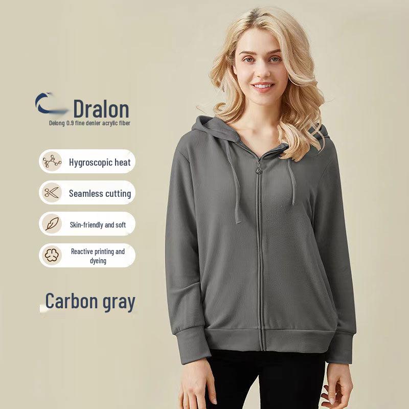 

Женский кардиган с капюшоном из теплого трикотажа с гиалуроновой кислотой для весны/осени S (for 80-100 kg)