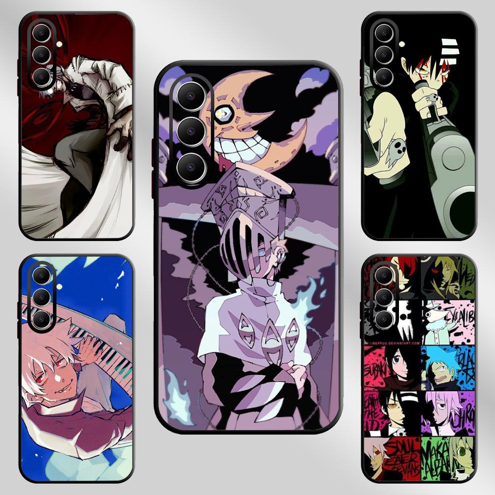 Soul Eater coole Anime-Mann Handyhülle für Samsung Galaxy S25 S24 S23 S22 S21 S20 Plus Ultra Note20 Weich Schwarz