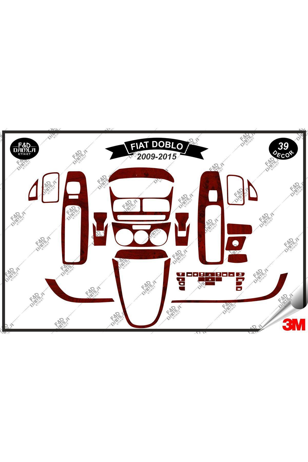

Fiat Doblo 2009-2015 Torpido Konsol Trim Göğüs Maun Kaplama Set 39 Parça Maun